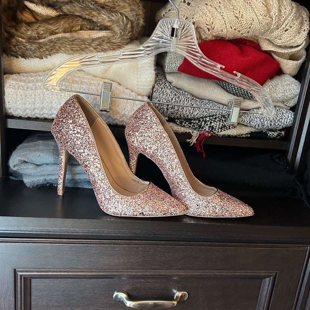 Charlotte Russe Pink Glitter Heels